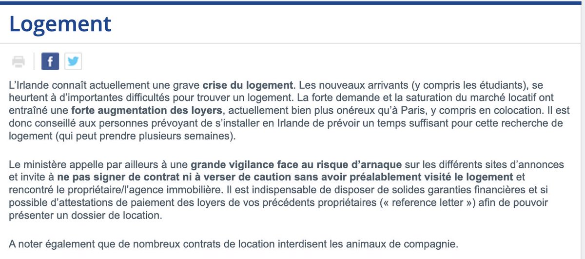 BethOReilly's tweet photo. The French Embassy are warning students about the accommodation crisis in Ireland.
International students have been misled on the availability in accommodation in Ireland - an issue we warned @SimonHarrisTD about and yet still no action to protect students. https://t.co/EOpR49q2ez