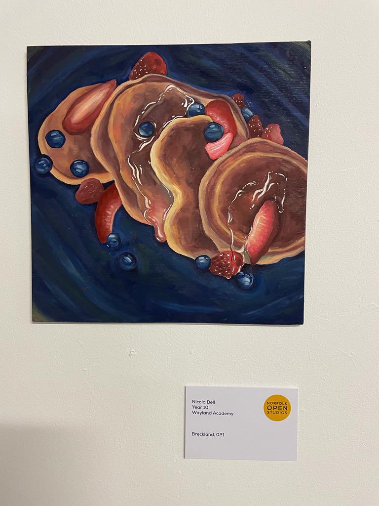 glen_allott's tweet photo. It’s lovely to see the amazing work of @WaylandAcademy students on display as part of @NorfolkStudios at The Undercroft Gallery in Norwich. #norfolkarts #norwicharts #NOS22 https://t.co/qeLqlF63l1