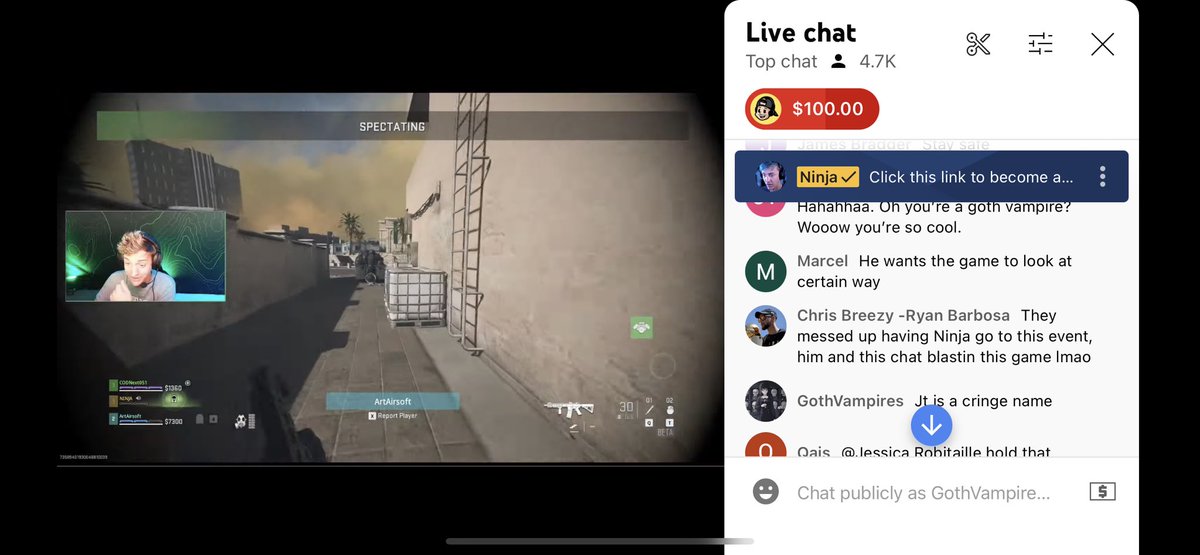 GothVampires29's tweet image. Ninja is at a cod event and some of my comments Loll 💕💕 #ninja #codevent #callofduty #cod