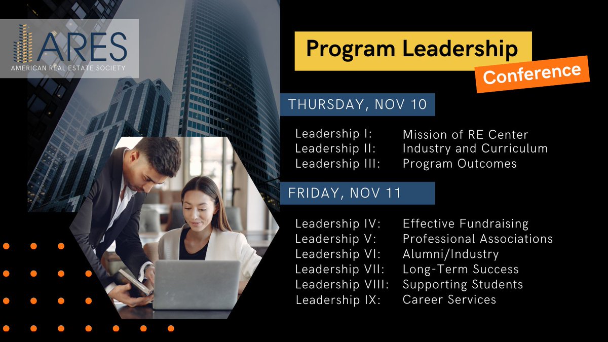 ARESconference's tweet photo. Come be a part of the first ARES Program Leadership Conference November 10-11, 2022 hosted by the University of San Diego! @USDBMC 

More information: https://t.co/1AF63XLh4k

#realestateinvestor #RealEstate https://t.co/OTiNNQOEPV