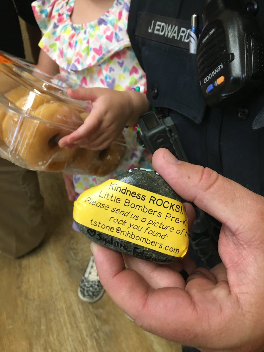 Little Bomber Sydnie knows how to spread kindness with our Kindness Rocks project! Thank you MHPD for all you do! <a href="/Dr_JakeLong/">Jake Long</a> <a href="/BombersMh/">Mountain Home Public Schools</a> <a href="/laurabethbaker/">Mrs. Baker's Class</a>