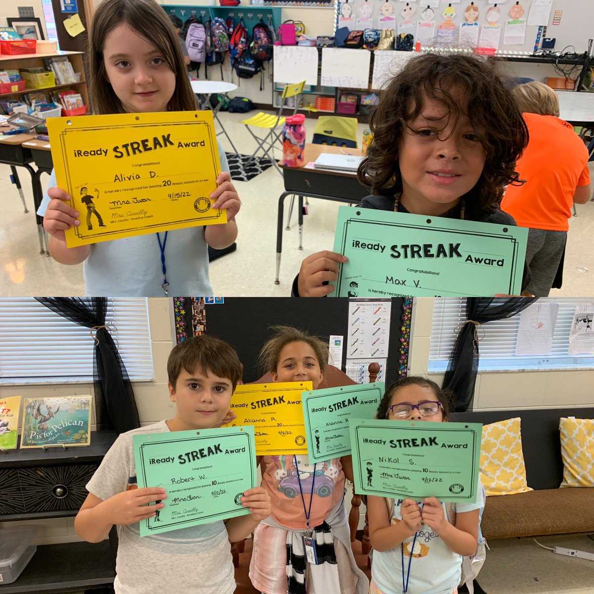 MrsTwar's tweet photo. Great job, Superstars! ⭐️ Way to keep passing those iReady lesson streaks! 🏅💻 @collierschools @pmepelicans @iReady https://t.co/luvSwdKnAq