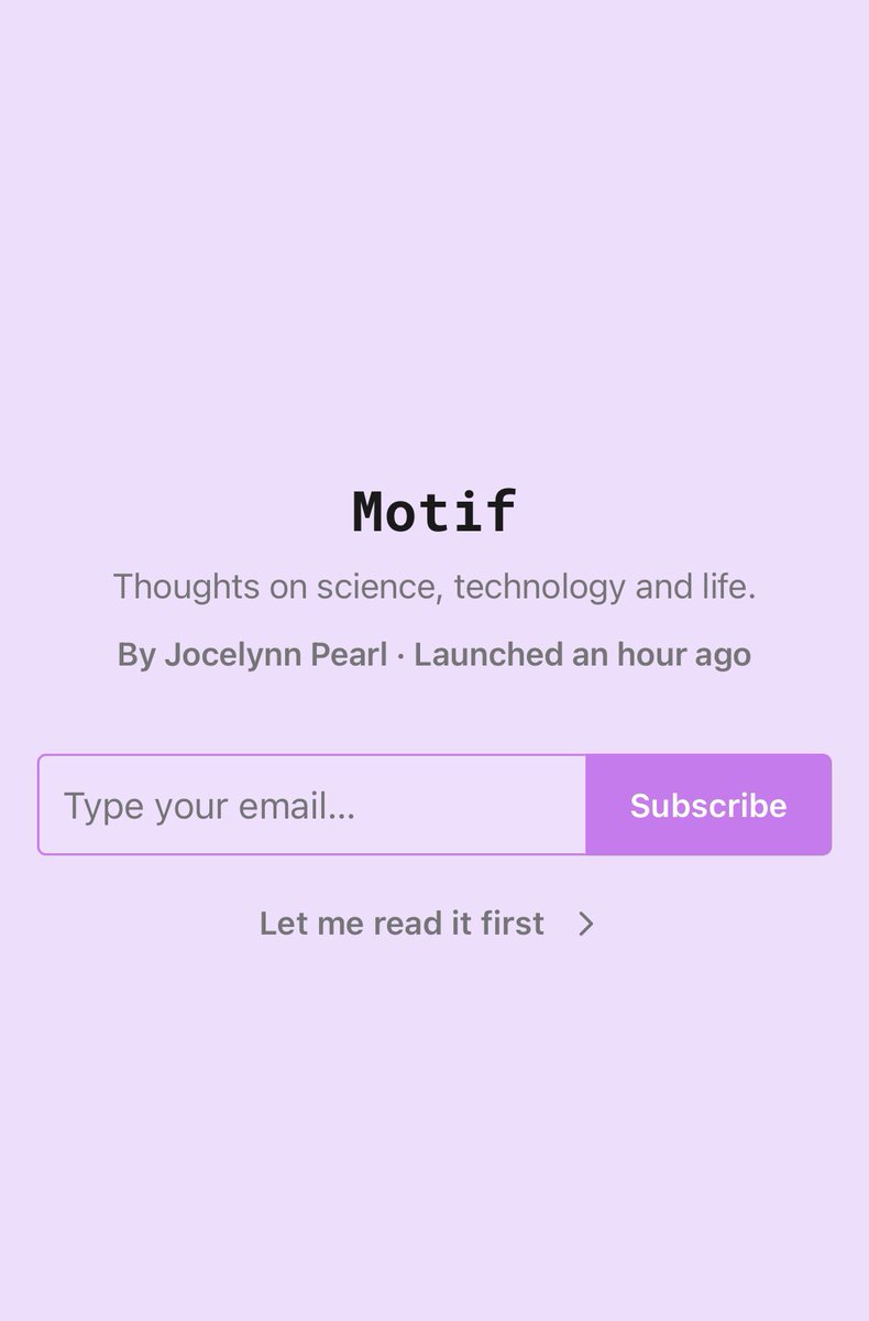 After much deliberation, I’m starting a substack as a home base for some of my writing on science, tech and life ✌️ 
I’d be honored if you wanted to subscribe: 
jocelynnpearl.substack.com/p/coming-soon
#web3 #desci #biotech
