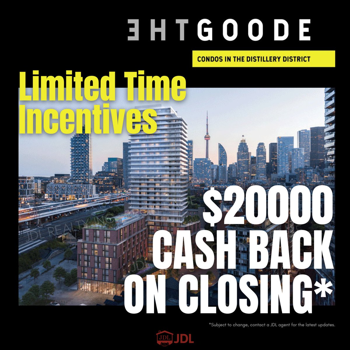 💥Limited Time Offer! 💵$20000 CASH BACK ON CLOSING!!!
🏗The Goode Condos in The Distillery District!!!
✒️Register NOW: forms.gle/PXTTc2qEMmCPEu…
.
.
.
.
.
.
#thegoode #thegoodecondos #torontorealty #torontorealestate #limitedtimeoffers #incentives