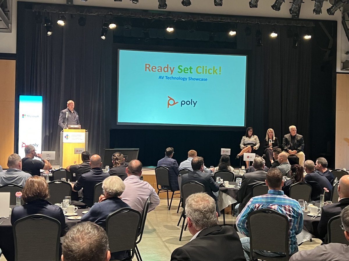 backmanvidcom's tweet photo. A big thank you to all who attended Ready Set Click! AV Technology Showcase today in Halifax.

@PolyCompany @Microsoft @Crestron @datavisualinc @Legrand @LGElectronics @MMTechnologie @panasonic @planarsystems SCMedia @Sennheiser SFM @Sony Theatrixx Wesco https://t.co/8a2BzVRr6S
