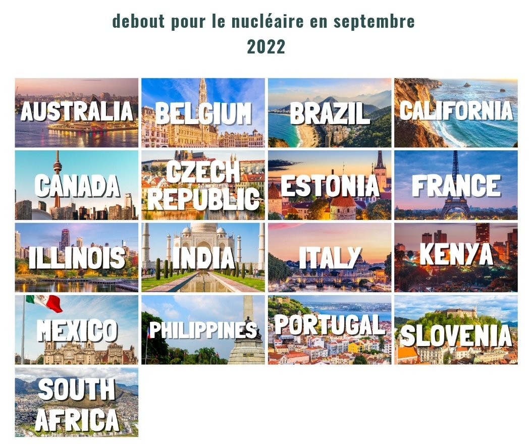 ouinuc's tweet photo. Stand Up Locations
Every month is Stand Up Season - join the movement and stand up for nuclear to raise awareness in your country. The following locations will be having events/actions from August - December. Click !
via @StandUp4Nuclear
#standup4nuclear
https://t.co/fOb5LM6lQk https://t.co/XZSwEHURpA