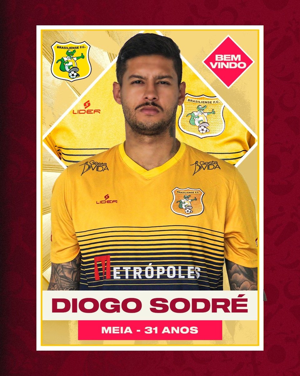 BrasilienseFC's tweet photo. Tem cara nova no Jacaré ✍️🐊

O meia Diogo Sodré é o novo reforço do Brasiliense! O jogador estava no Caxias-RS, onde anotou 10 gols em 28 jogos na temporada.

Seja muito bem-vindo, maestro 🎩 

#BrasilienseFC https://t.co/mbCmJJml5R
