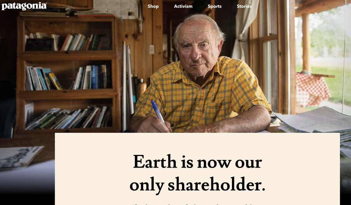 chaterlea's tweet photo. Kudos to Yvon Chouinard and @patagonia 👏 https://t.co/DzbTiJ5e5g