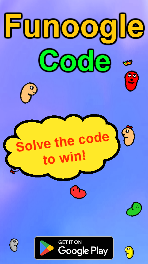 GameCodeCompany's tweet photo. Our newest game, Funoogle Code! Download from the Google Play Store by searching "Funoogle Code" or by clicking this link: https://t.co/S8OZdr8LHj

It's a password guessing game featuring the Funoogle characters! When you win a match you'll earn star points to unlock new rewards! https://t.co/iDn9nygb7y