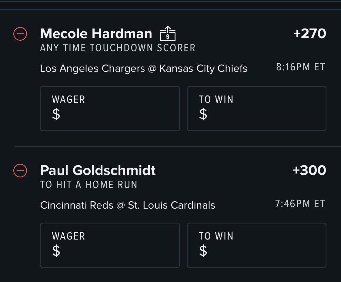 kooz015's tweet photo. .5 unit on both of these STRAIGHT. 

#GamblingTwitter #propbets #nflbets #MLBTwitter https://t.co/F9FUVQktAW