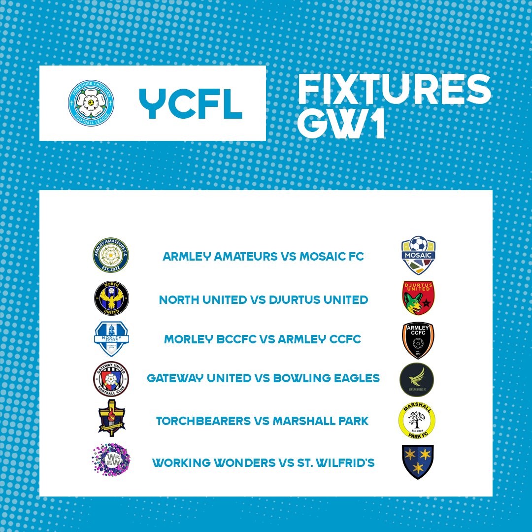 YCFLOfficial's tweet photo. Okay, we will try again...

WE ARE BACK!

Here are the fixtures to start this year's Yorkshire Christian football league campaign! https://t.co/eVDyYkzv6t