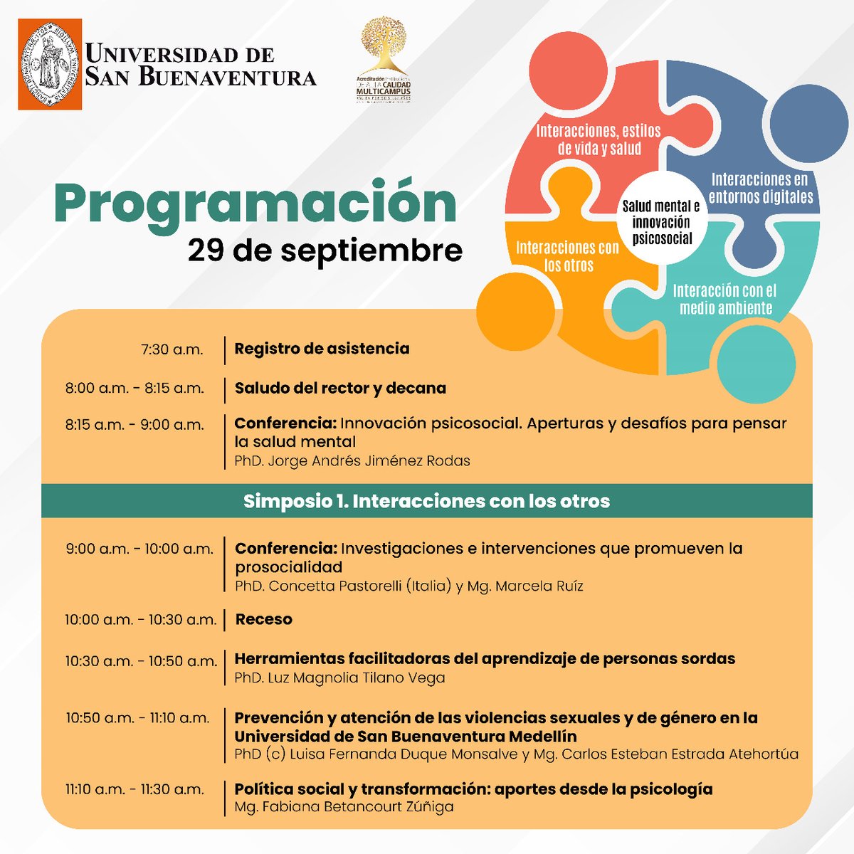 doctoradopsicol's tweet photo. IV Congreso de Investigación, comparto programación correspondiente al 29 de septiembre https://t.co/esDvwf9X8w