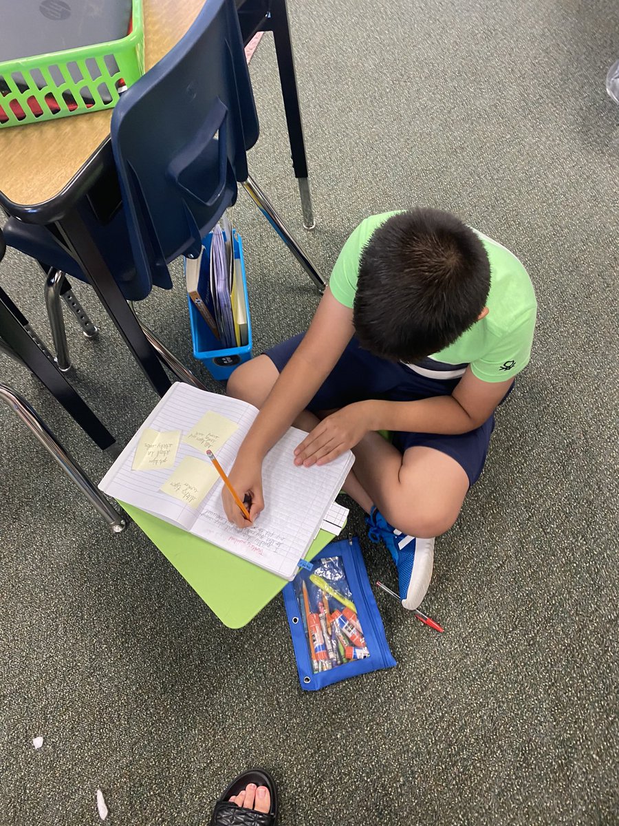 I love watching how hard these kids work to revise their stories! They picked their perfect writing spot and then went to town!