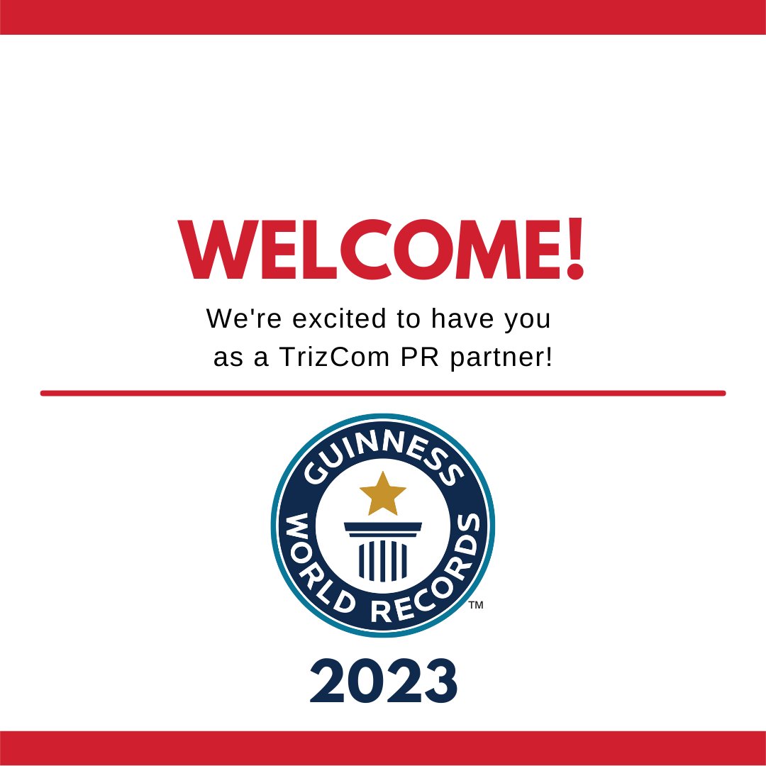TrizComPR's tweet image. TrizCom is thrilled to welcome @GWR 2023 as a partner! We look forward to working with you and promoting the release of your 2023 book. 

Go get your Guinness World Records 2023 hardcover ON SALE NOW!

#GuinnessWorldRecords2023 #DallasPRFirm #DallasPR #DallasPublicRelations