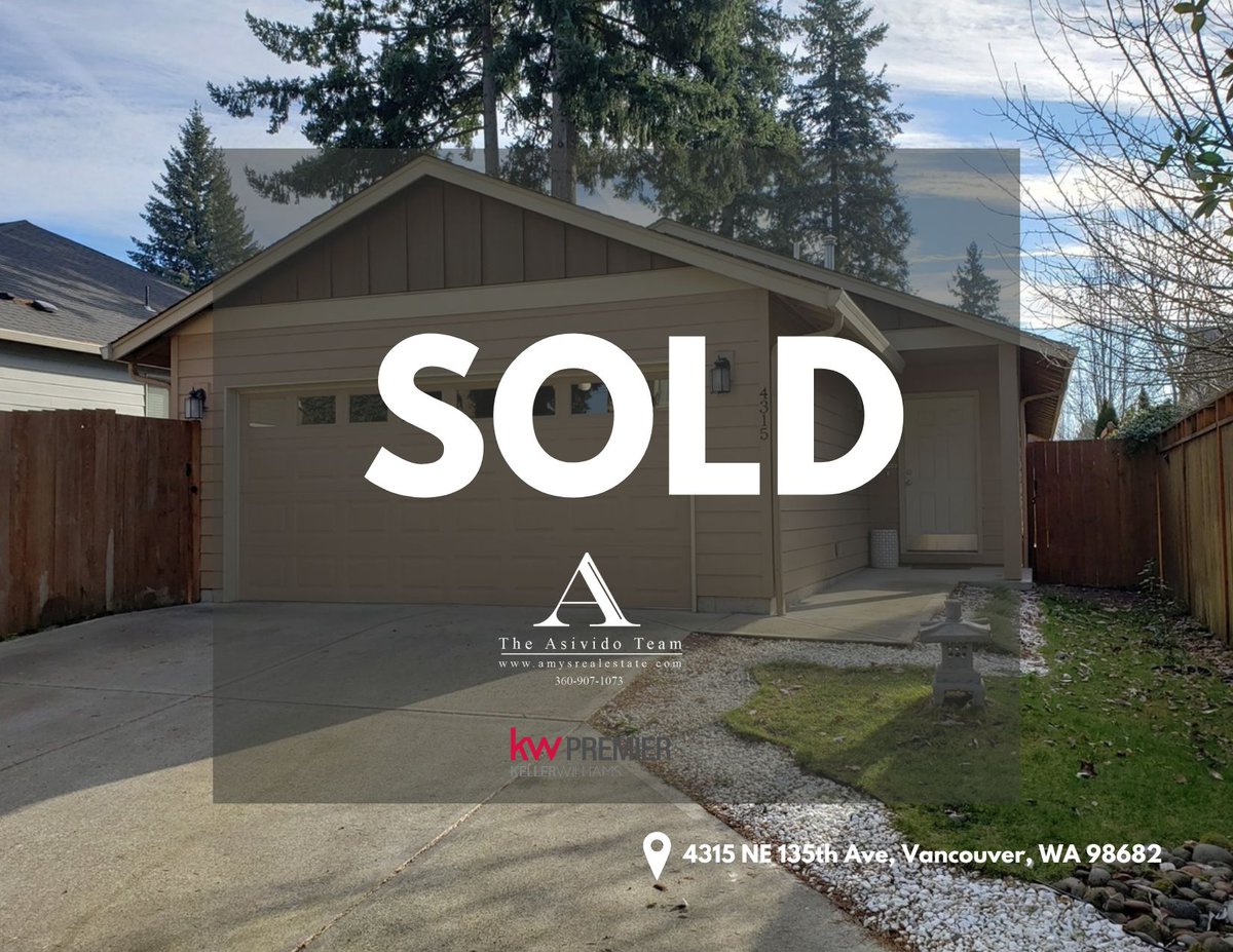 AmyAsivido's tweet photo. ‼️ SOLD ‼️  SOLD ‼️ 

Congratulations Tom!! 🥂🏡
.
.
.
☎️ Contact The Asivido Team to find your future home today at (360) 907-1073
.
.
.
 #sold #realestate #realtor #forsale https://t.co/mnMaJ2h0dp