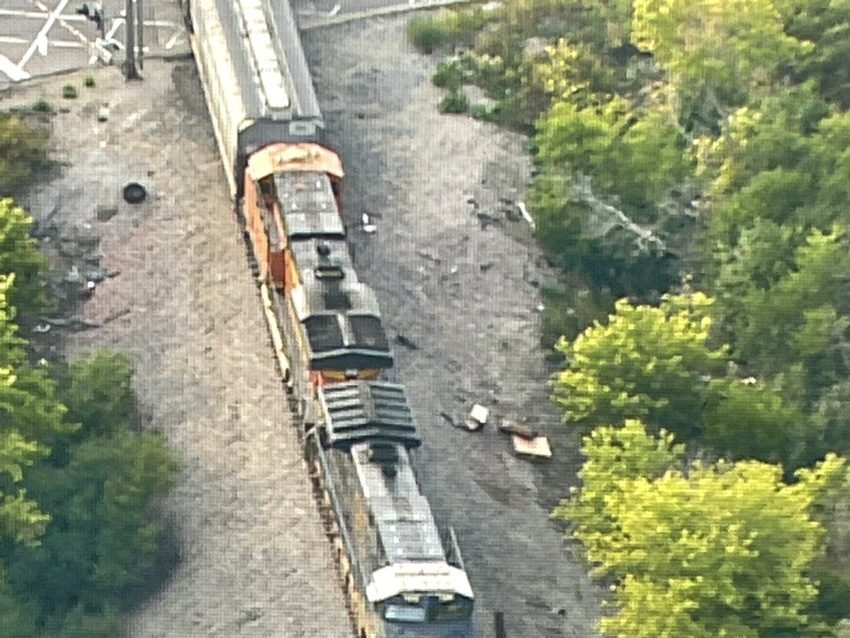 KrisHabermehl's tweet image. A pickup truck lies overturned in the trees alongside railroad tracks after being struck by a freight train in Carol Stream on Gary Avenue south of Army Trail. Gary Avenue will remain closed at the scene TFN. Use Schmale or Schick &amp;amp; avoid the area. More at cbsnews.com/chicago/live