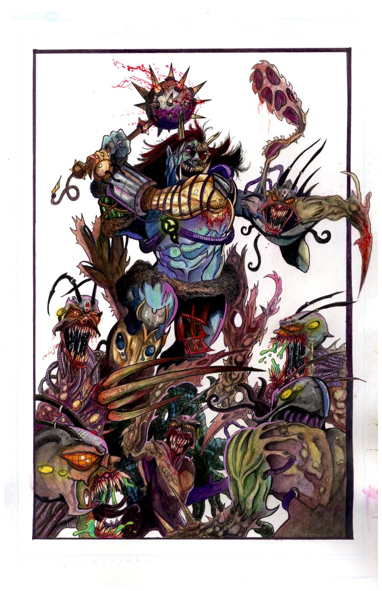 ABogan125's tweet photo. Gargantuan vs. Ectomorphs, promo art for @trinityNFT1 , mobile game headed by @tzutse_yu #illustration #conceptart #conceptartist #P2EGames #NFTCommuntiy #NFTGames #artistsontwitter https://t.co/vadYpg0xPP