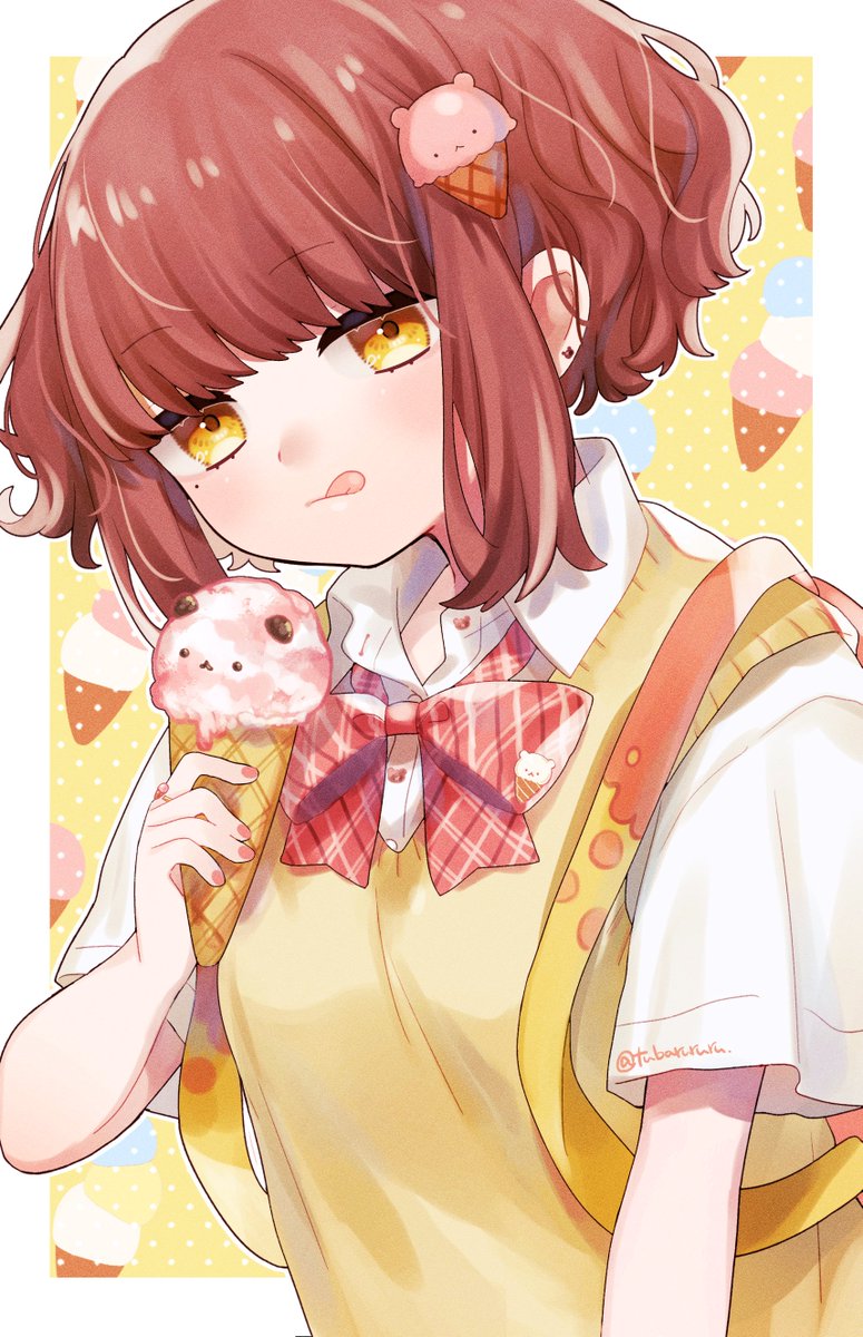「アイス食べたい 」|つばるのイラスト