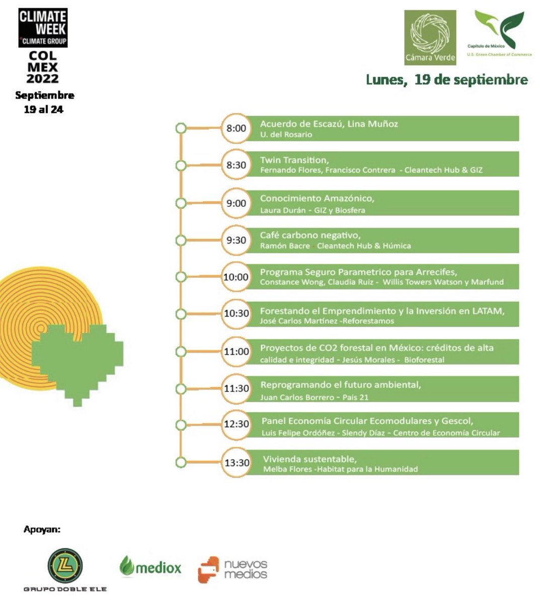 mmacarden's tweet photo. Inscríbete en #climateweekcolmex2022 en https://t.co/5eW7nq28DO. Conocerás más de 100 casos de éxito en #accionclimatica en Colombia, México, Chile y República Dominicana https://t.co/W3mSEATpDD