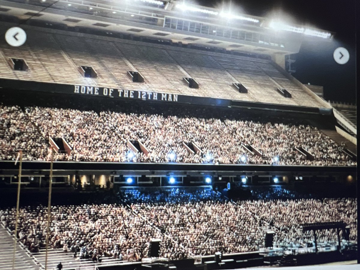 This isn't a crowd of students for yell practice or an <a href="/AggieFootball/">Texas A&M Football</a> game. 

This is 8,000 Aggies students gathered for ⁦<a href="/breakawaymin/">@breakawaymin</a>⁩ at Kyle Field.

Praise God for what he's doing at ⁦<a href="/TAMU/">Texas A&M University</a>⁩!