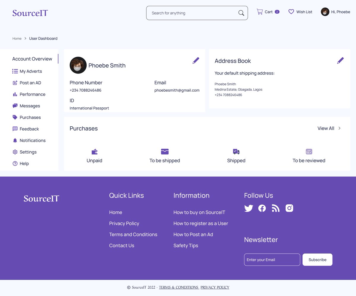 tiana_baz's tweet image. #I4G30DaysOfDesign 🚀
#I4GDesignChallenge @Ingressive4Good 

Day 28🫠

Task: User Profile and Dashboard of SourceIT. Desktop versions

Tool Used: Figma