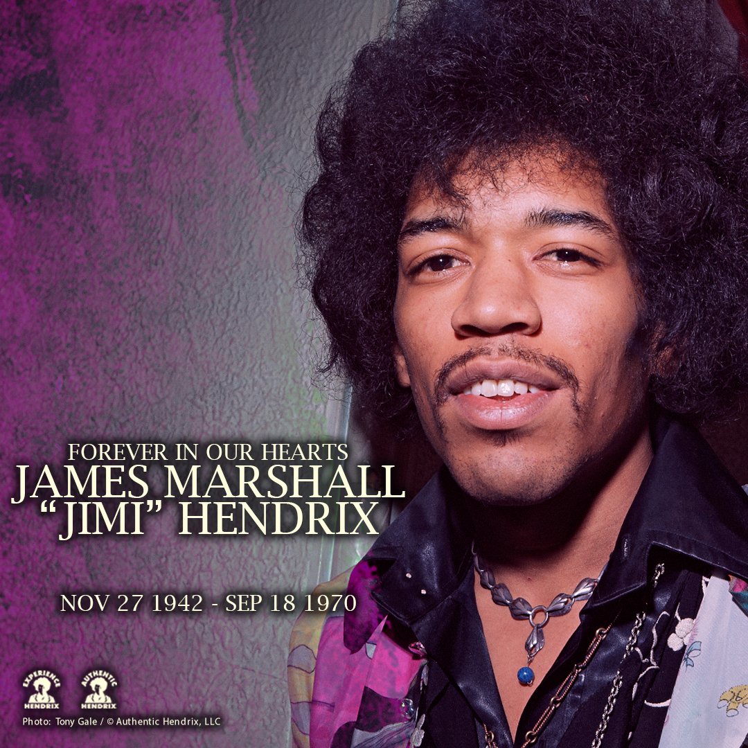 FOREVER IN OUR HEARTS 💜
James Marshall "Jimi" Hendrix
Nov 27,1942 - Sep 18, 1970

#JimiHendrix #ForeverInOurHearts