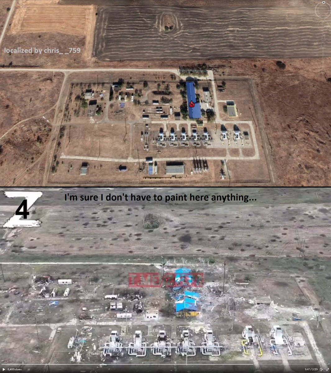 chris__759's tweet photo. This video show the shelling of #Ukrainian troops on a gas-field near #Spirne. This is the same area where I geolocated the bombing of a SU-34 hours ago.

📌48.810076, 38.269150
🧵Info at this thread

#geolocation #UkraineRussiaWar
@GeoConfirmed @200_zoka
https://t.co/cDdIp8iguG https://t.co/Hwg22OE3ta