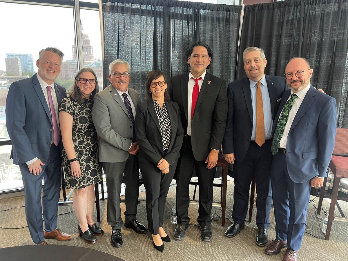 utsystem's tweet photo. Great to share the stage with university systems from across the state, bringing together @teainfo, @TXHigherEdBoard and legislative staff for a discussion on how our universities prepare students to become educators – part of an effort to help address teacher shortages. https://t.co/CuxYip4Zcn