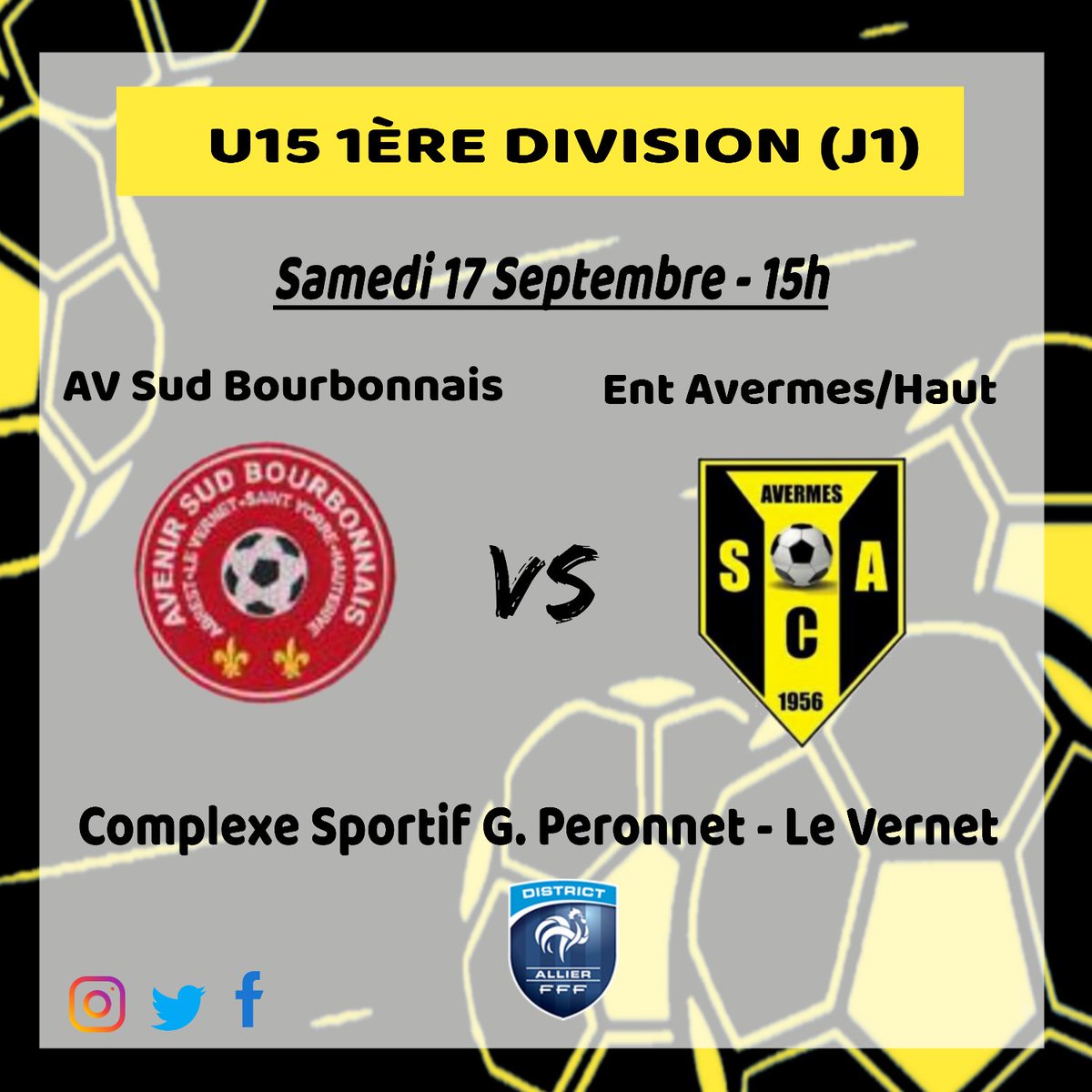 SCAvermes's tweet photo. #football #SCAfoot03 #SCAvermes
#DistrictAllier #championnat #coupe #gambardella #AllezleSCA💛🖤 https://t.co/TZufUW0S1t