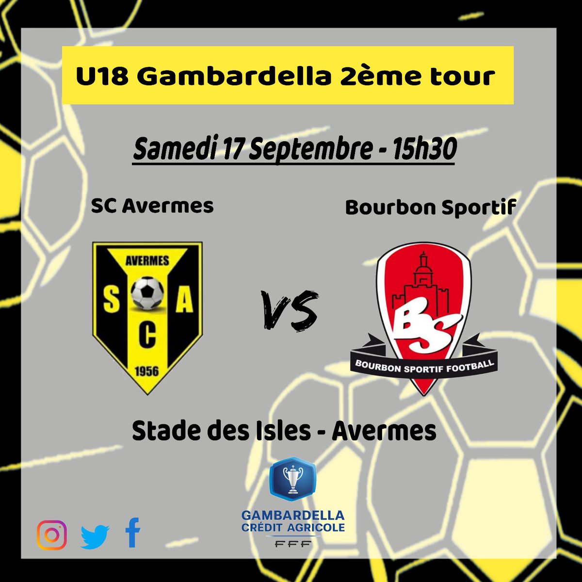 SCAvermes's tweet photo. #football #SCAfoot03 #SCAvermes
#DistrictAllier #championnat #coupe #gambardella #AllezleSCA💛🖤 https://t.co/TZufUW0S1t