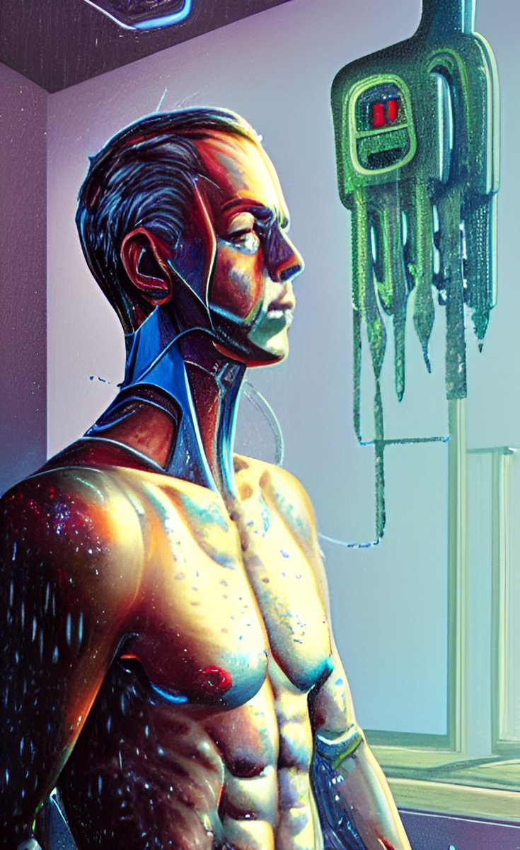 rushpoint_ai's tweet photo. #scifi #robot #android #surrealism #aigeneratedart #aiart #aiia #aiartwork #aiartist #aiartcommunity #art #DreamDiffusion #wombo #wombodream #gay #gayart #queer #lgbtq #rushpoint https://t.co/sdEMUOX4SR