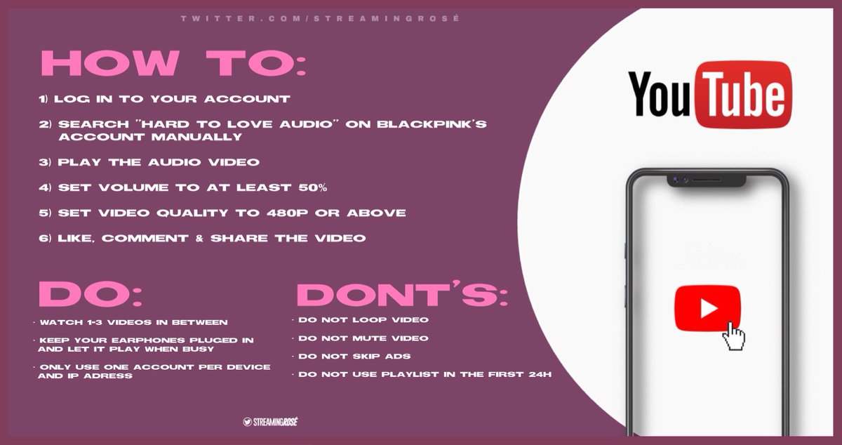 StreamingRose's tweet image. 🎧 | STREAMING GUIDE FOR "Hard To Love" by #ROSÉ  

We invite all ROSÉ supporters to stream #HardToLove with us on the following streaming platforms. A guide for Spotify, Youtube and Apple Music is provided as seen on the attached pictures. Let's go! 💖

#ROSÉ   #로제  #BornPink