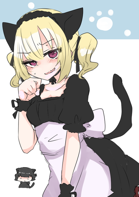 これはもうすぐハロウィンだからという理由で元居た場所の世界崩壊以前から疎遠だった妹(黒猫)のような猫コスプレをさせられるジュニちゃん 