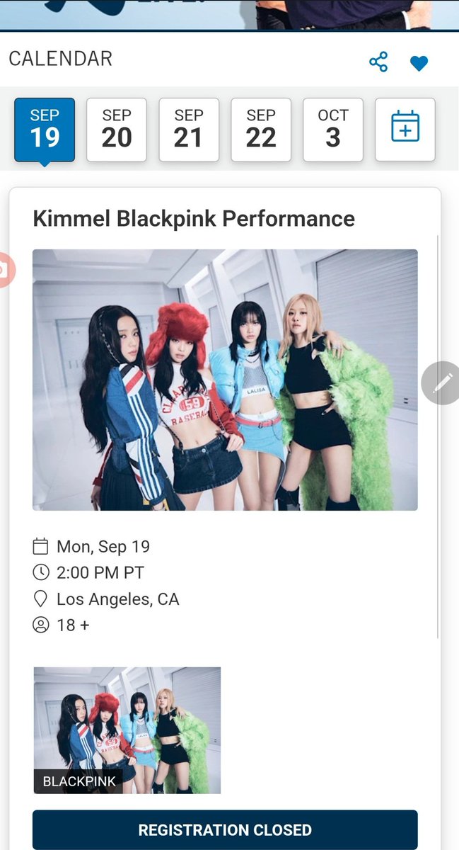 StRe3tWaLkeR's tweet photo. Any #Blinks in LA, have extra invites for @jimmykimmel on Monday Sept. 19 @BLACKPINK performance? Pls Dm me. 🙏
#BLACKPINK #PinkVenomOutTODAY #pinkvenom #BORNPINKOutToday #BLACKPINKinLA #blackpinkinyourarea #SHUTDOWN #JimmyKimmelLive https://t.co/H1JJxqaFDp