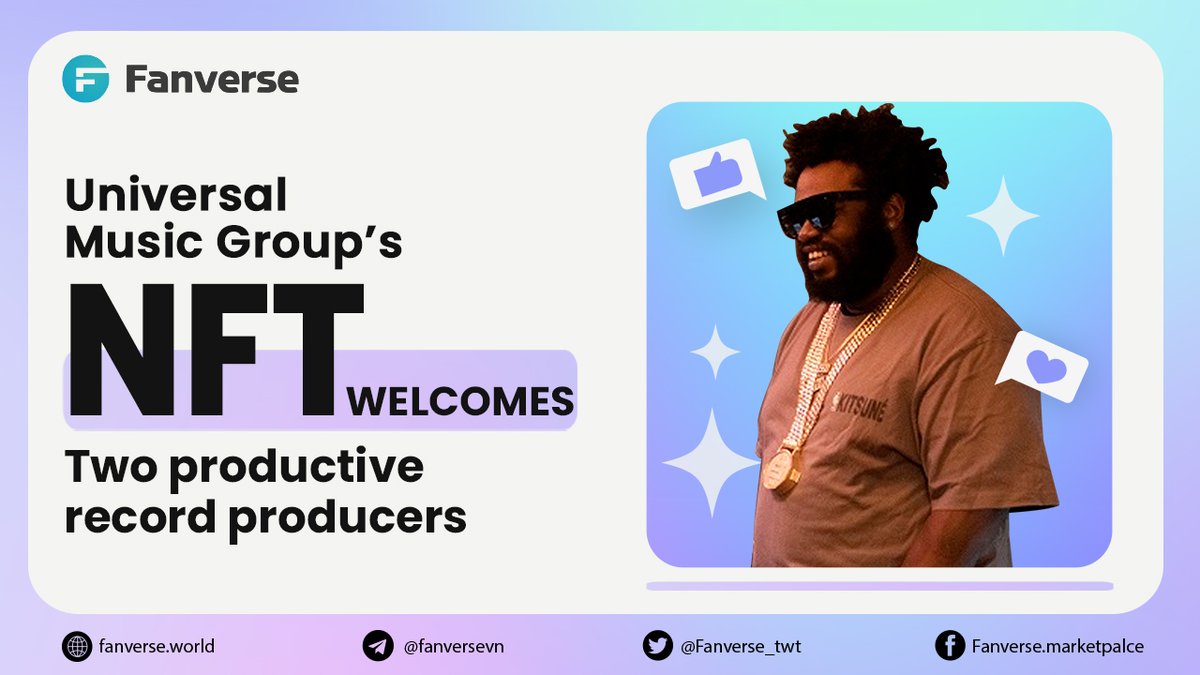 📣 Universal Music Group’s NFT welcomes two productive record producers
The Universal Music Group (UMG) NFT Kingship. notification Welcome Grammy Award-winning producer duo to their organization.
Detail: t.me/FanverseGlobal…