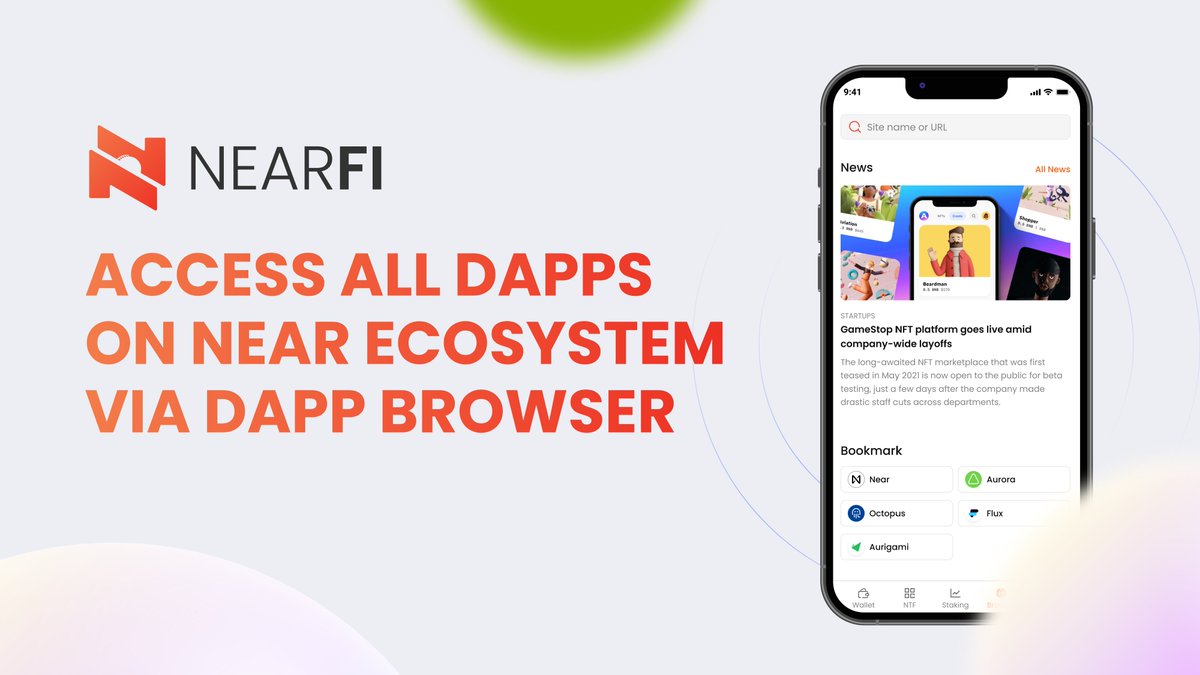 NearFi_Wallet's tweet photo. 🚀Access All Dapps built on Near Ecosystem with NearFi Wallet
💯You can easily access major dapps such as Ref finance, Burrow, Metapool and many more applications are supported
🔥This way you can participate in Defi on Near ecosystem on the go.
#NearFiWallet #NEAR https://t.co/gfy1B9yKrv