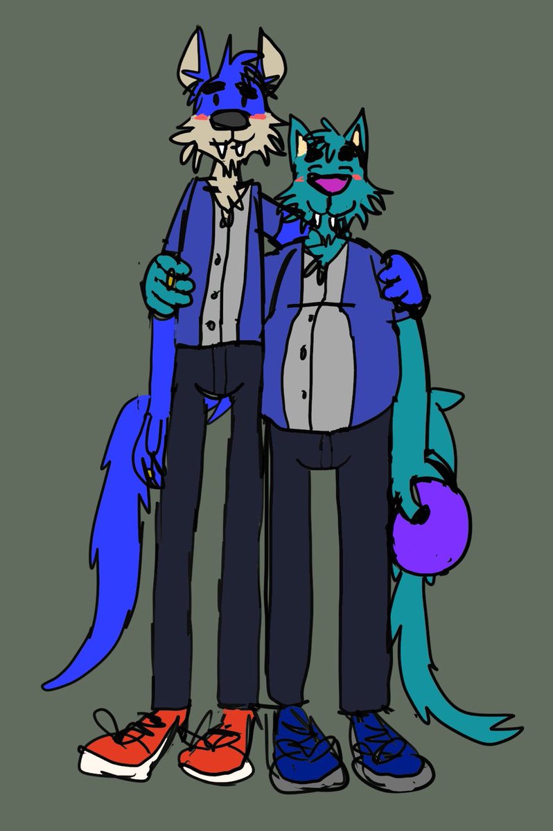 jaredsfurryart's tweet photo. The original image of Cosmo and Cliff they are married and they fell in love after meeting on the bowling league :3 https://t.co/tkkOQXP2Nd