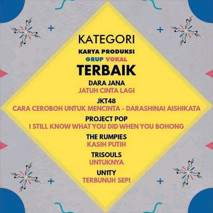 idolgrup_plus62's tweet photo. Alhamdulillah π
Di Tahun 2021 kemaren
#UN1TY #BYOODE #JDELEVEN
Group maupun Solo masuk @AMIawards
Dan diTahun ini masuk lagi dongπ
Keren banget Boy and Girl Group
#EmtekGroup ini semoga ada rezekinya Amin ππ https://t.co/MYWJSLLaxp