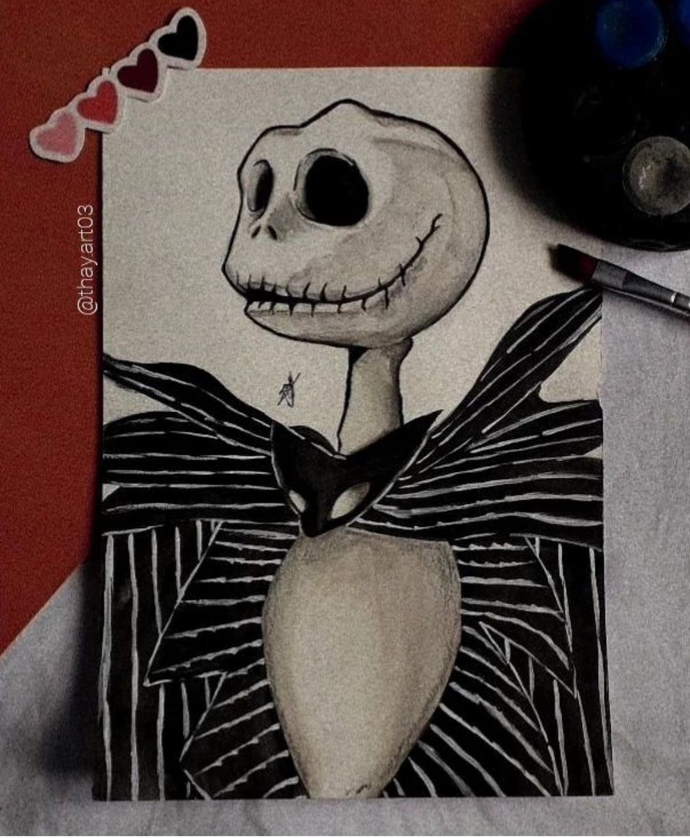 Thayart03's tweet photo. Jack  Skellington ( O Estranho Mundo De Jack ) - Tim Burton 
#TimBurton #desenho #drawing #aquarela #Halloween https://t.co/2Ty32xxHnQ