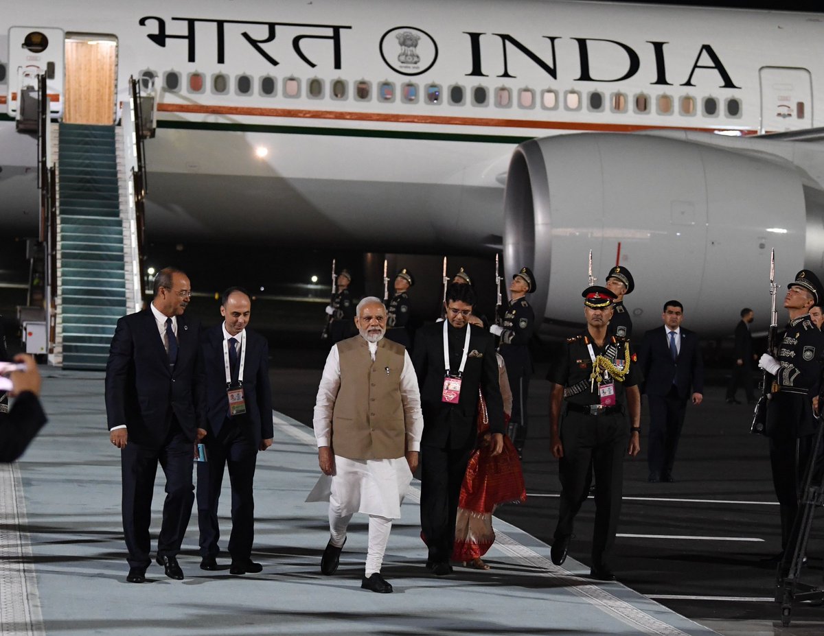 Aashish_409's tweet photo. #Landed in #Samarkand to take part in the @SCO Summit.
#greatpm
@narendramodi ji
@beingarun28 ji
@Tejasvi_Surya ji
@TajinderBagga ji https://t.co/rMnaxFefLB
