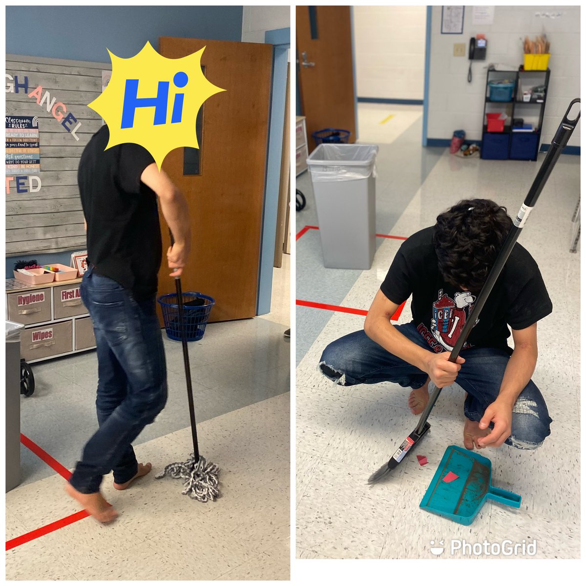 NHREC__CFA's tweet photo. This week’s Core Word is GET.           What do you GET to clean the floor? I GET a broom!  #WeAreNewHorizons #BoldlyGoing #CoreWordoftheWeek https://t.co/TEnw2jdStP