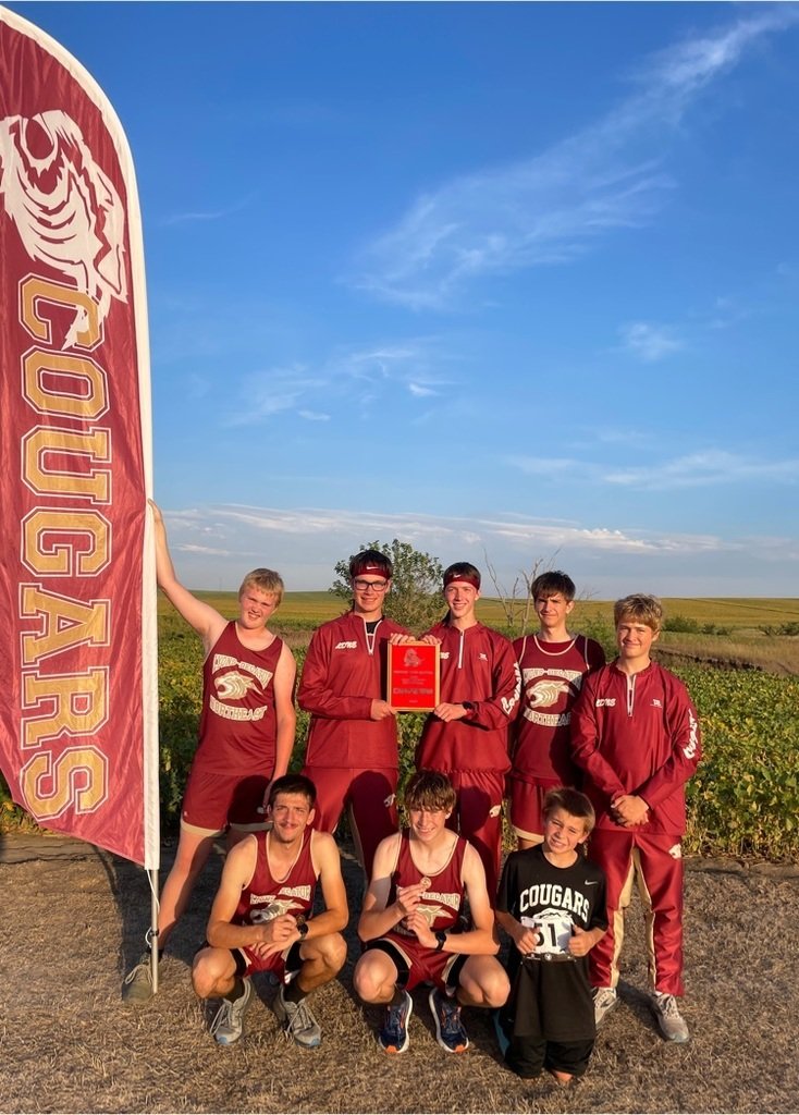 lyonsdecatur's tweet photo. Congratulations Cougar Cross County! As a team, the men’s varsity claimed the championship plaque!!! Individually, Caleb Schlichting earned 4th place and Chance Mock earned 9th place. Well done!!! #WeAreLDNE https://t.co/BqxNtUxpP0