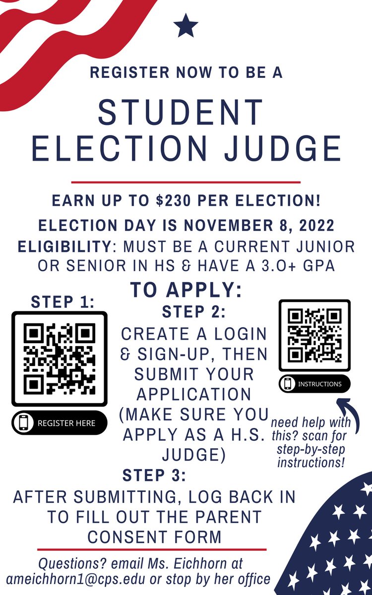 Do you want to be a Student Election Judge and earn up to $230!
