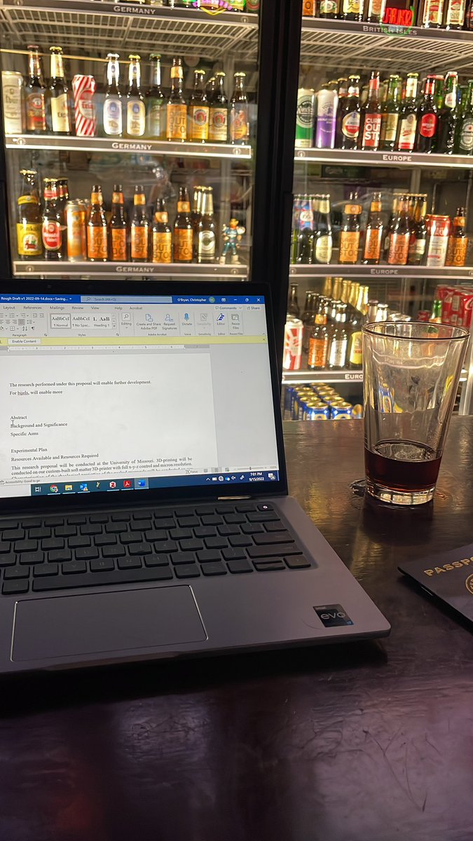 Dr_COB's tweet image. Feel like I’m going through a rite of passage… proposal writing at a bar. Tommy would be proud.