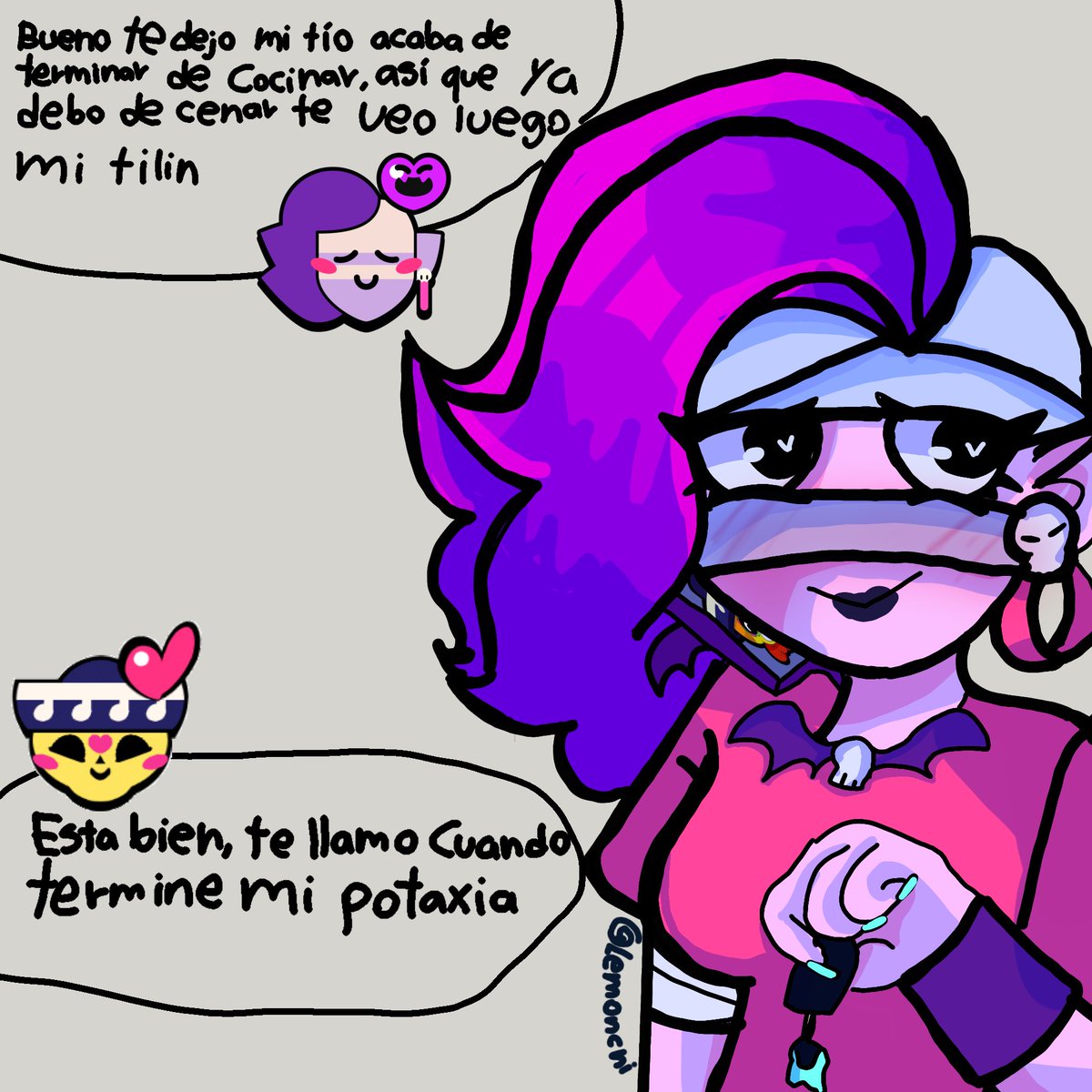 StrawberrySh0ty's tweet photo. Ay que románticos #BrawlStars #poco #emz #stu #buzz #mortis #Frank #draw #comic https://t.co/KR336lUUGC