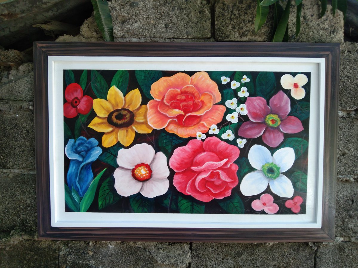 Flowers garden
2ft x 3ft
Acrylic on board
Wooden frame
with glass cover
Dated 2022
Sign lower right side