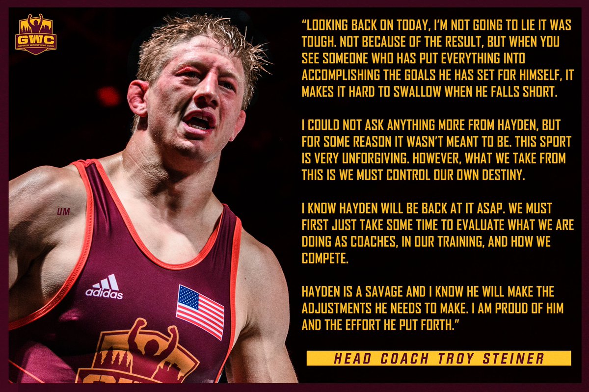 GopherWC's tweet photo. A statement from Coach following Hayden’s World Championships. 

We will be back! 💛〽️ https://t.co/RgFZ5fmHr8
