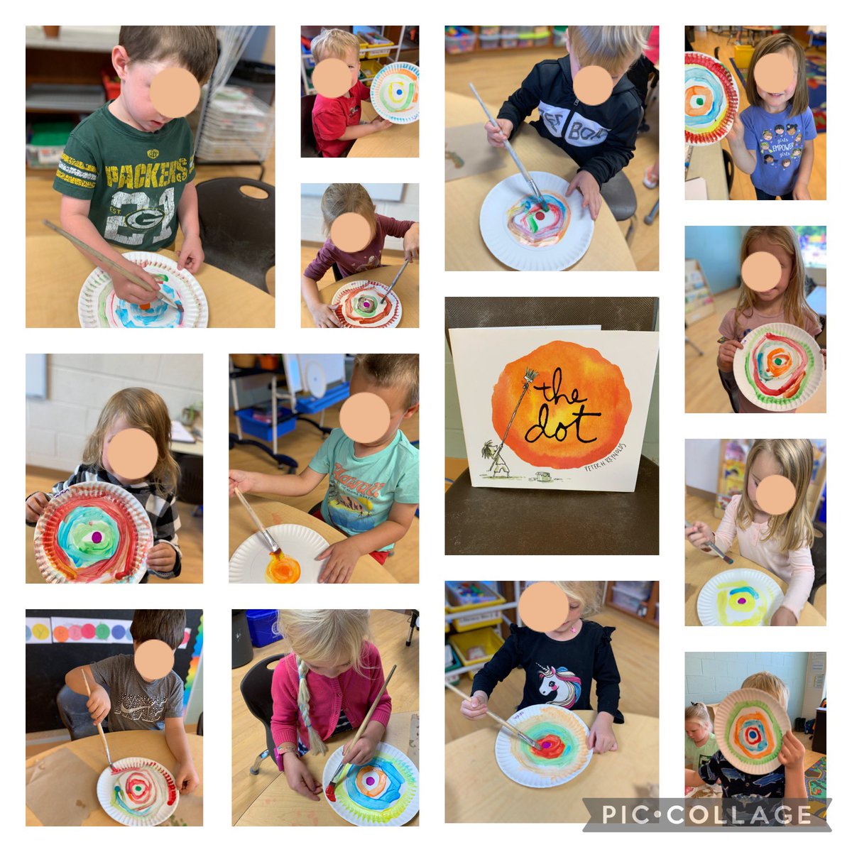International Dot Day ! Students in KMB created their own dot art today after listening to “the Dot “ story by Peter H Reynolds.  They encouraged each other , tried something new and shared their differences <a href="/StirlingPS/">Stirling PS</a> #kindergatenart
