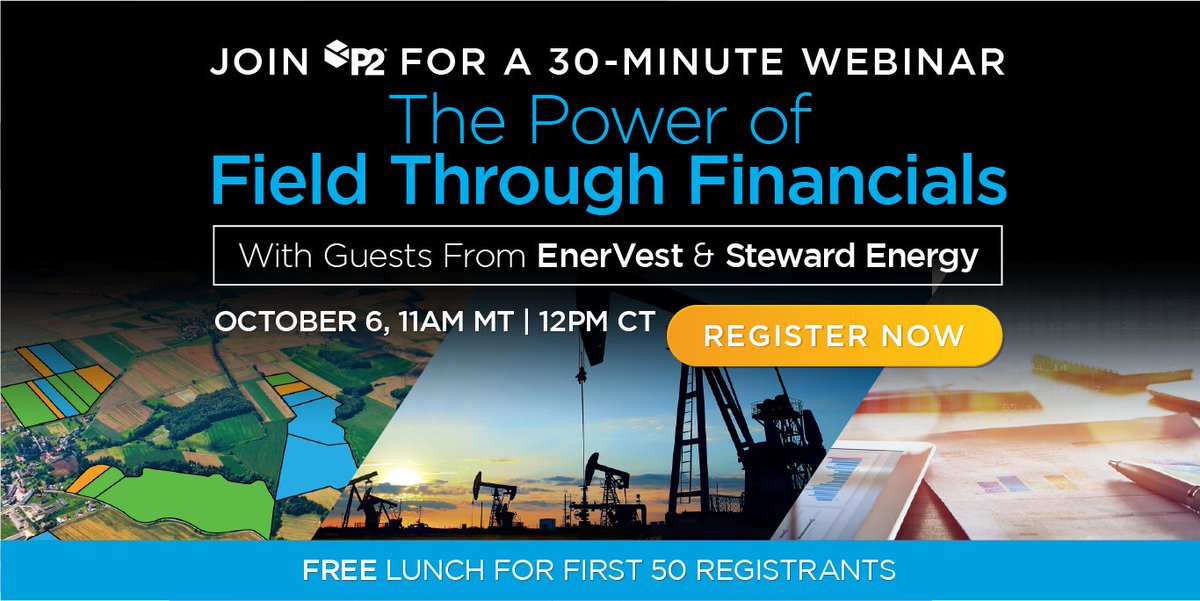 P2Energy's tweet photo. 💻Register for The Power of Field Through Financials webinar scheduled for Thursday, October 6! 👉https://t.co/AZgYaEOi1s
#oilandgas #productionoperations #p2merrick #p2bolo #p2ilandman https://t.co/hbHhz1J5GF