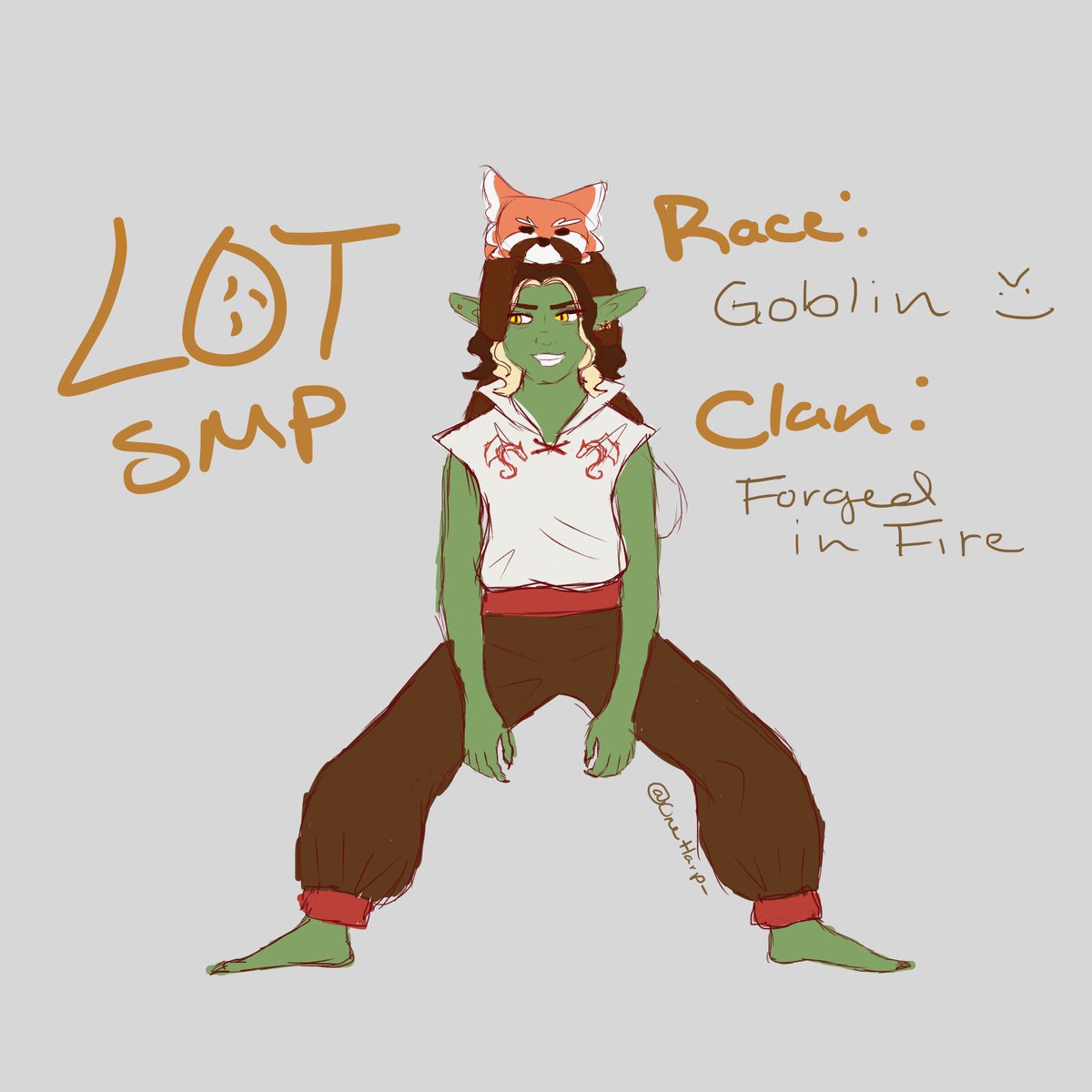OneHarp_'s tweet photo. Have a super rushed sketch of my little goblin for #LOTStwt
I'll likely be streaming the beginning of the SMP on Saturday the 17th :)
(dunno time yet) https://t.co/s1knsPLNLB